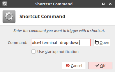 XFCE new shortcut